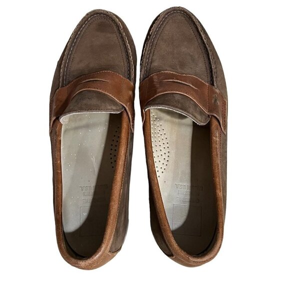 Frye Loafers Mens Size 9M    Two Tone Brown Leather Suede Slip on Driving Shoes main image 9